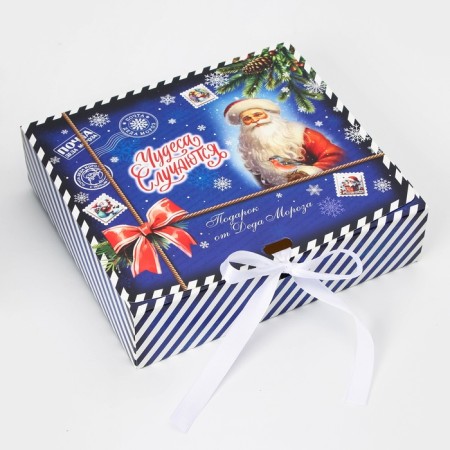 New Year. Gift New Year's folding, packaging, “miracles happen”, 20 × 18 × 5 cm.-1