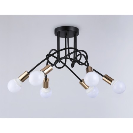 Lamp ceiling in the style of Ambrella Light, Loft, TR80419, 6HE27, black color, gold-1