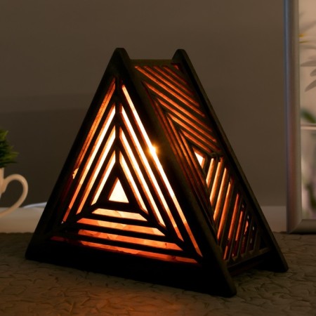 Salt lamp with Dimmer "Pyramid" E14 15W 1 kg white salt 17x19x7cm-2
