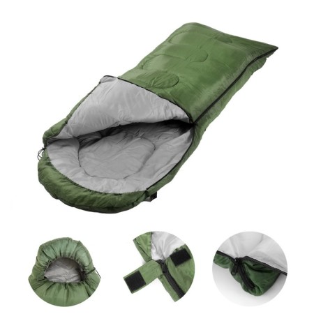 Tourist sleeping bag, 220 x 75 cm, up to -20 degrees, 600 g/m2, green-1