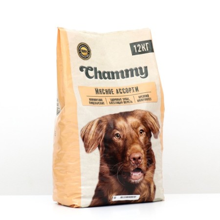 CHAMMY dry food for dogs of large breeds, meat assorted, 12 kg
