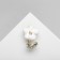 Brooch "Flower" cloud, white color in gold