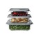 Set of glass containers, gray color, 3 pcs.