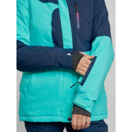 Ski costume female winter, size 42, turquoise color-11