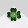 Brooch "Clover" fluffy, white-green color in gold