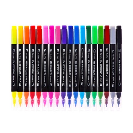 Set of markers 18 colors, bilateral, black case in a plastic penalty-1