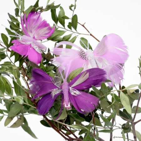 A butterfly for decor and floristry, on a clothespin, plastic, lilac, mix, 1 pc., 8 x 5 x 1 cm-1