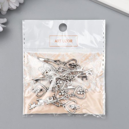 Metal decor "Core-hearted" 4x1.3x0.5 cm-3
