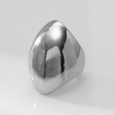 Ring Metal "Trend" Dome, Color silver, size 16