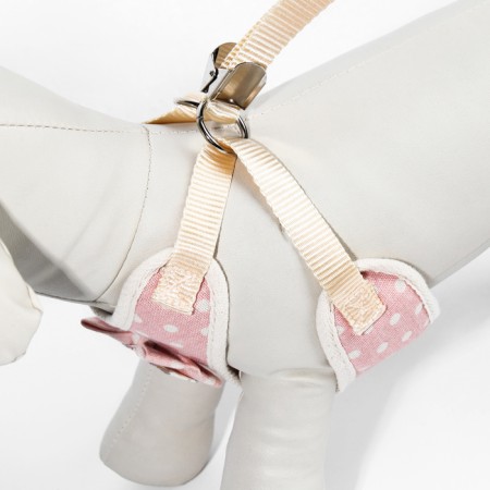 A set with a soft slope "peas", size m, leash 120 x 1.5 cm, og 34-66 cm, pink-5