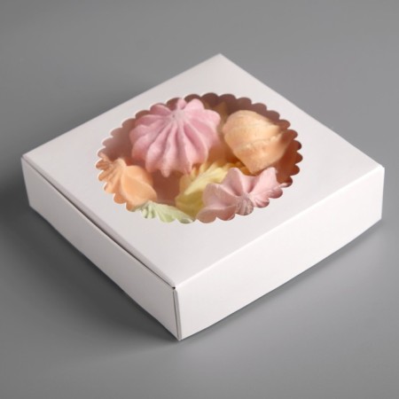 Gift box team with a window, white, 11.5 x 11.5 x 3 cm-6