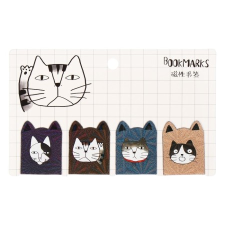 A set of magnetic bookmark for books Calligrata 4 pieces, "Cats", mix-3