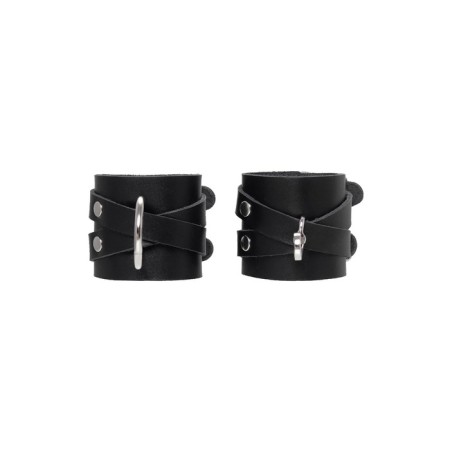 Handcuffs Pecado BDSM, 2 cross straps, original coupling, genuine leather-1
