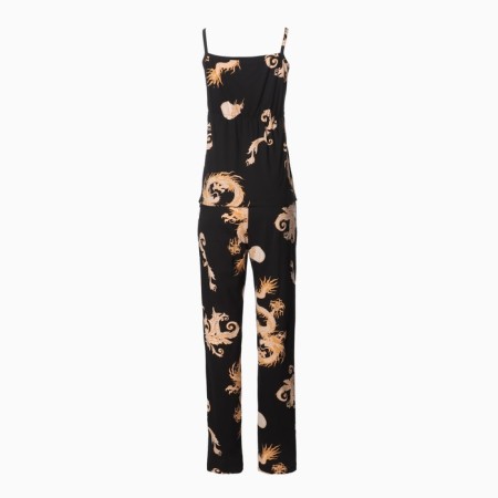 Female set (robe/top/pants), black color, size 44-9