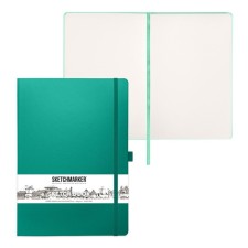 Скетчбук Sketchmarker, 210 х 300 мм, 80 листов, твёрдая обложка из искусственной кожи, изумрудный, блок 140 г/м2