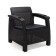 Roatan chair, with cup holders, 73x70x79 cm, mokko color, with a black pillow