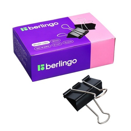 Paper clamps 51 mm, 12 pieces, black