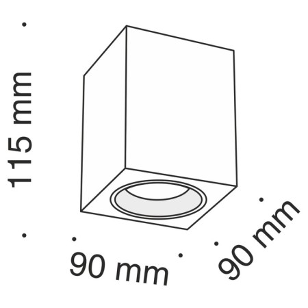 Technical C013CL-01B, 1xGU10, 50W, 9x9x1.5 cm lamp, black color, black color-2