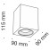 Technical C013CL-01B, 1xGU10, 50W, 9x9x1.5 cm lamp, black color, black color