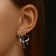 Earrings Metal "heart" melting, color silver