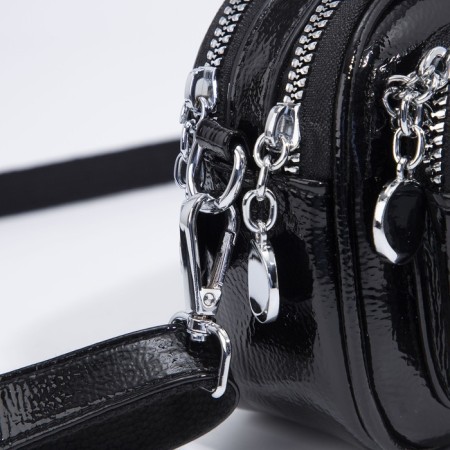 Bag Cross-Bodi with a zipper, black color-4