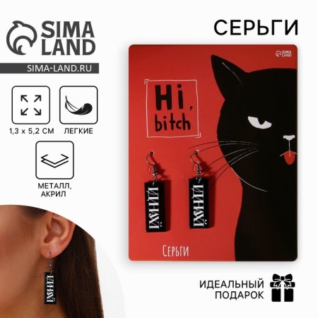 Earrings "Hi Bitch"-1