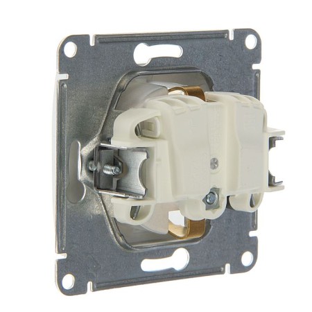 Glossa socket Sche GSL000343, 16 A, single, hidden, with salary, aluminum color-1