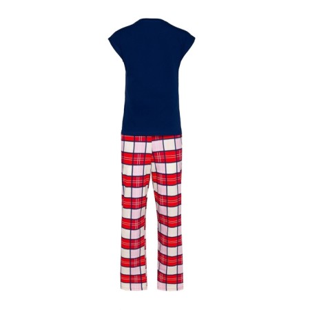 Pajama New Year's Women's KAFTAN "Santa Team", red/blue color, size 48-50-12