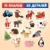 Maxi Puzzles in the metal box "Funny New Year with the Blue Tractor", 15 puzzles