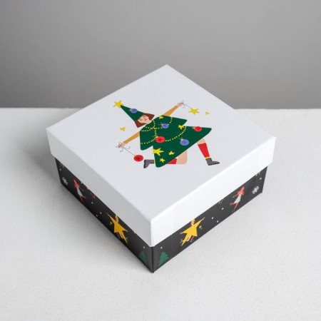 A set of gift boxes 5 in 1 “C NG”, 14 x 14 x 8 - 22 x 22 x 12 cm, New Year-10