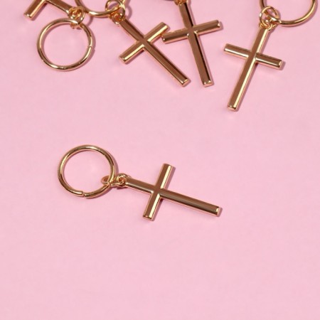 Hair piercing "Cross", 3.7 × 1.3 cm, 5 pcs, golden color-2