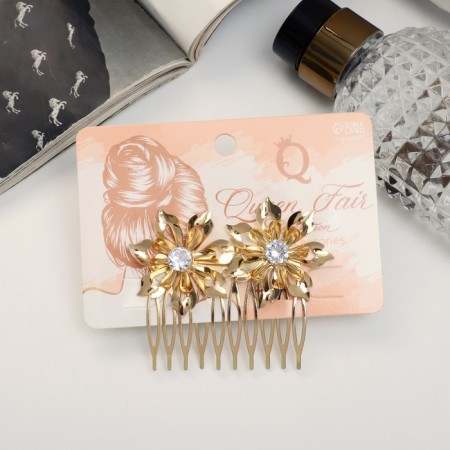 Liberty hair crest of double, 5x6.5 cm, gold-2