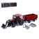 Tractor inertial "Farmer" with trailer and interchangeable buckets, burgundy color