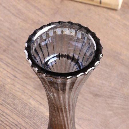 Glass of glass per 1 candle "Vitk" graphite 19.5x7x7 cm-2