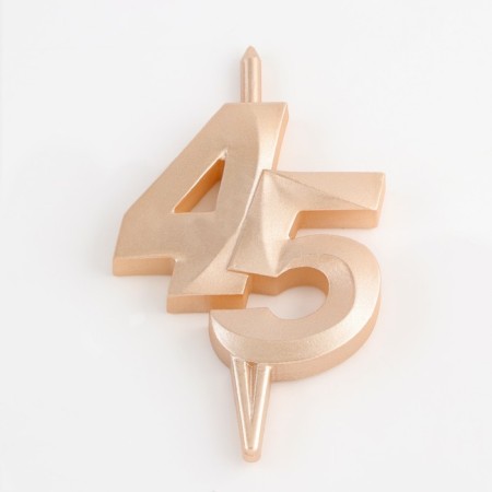 Candle in the cake "Jubilee", number 45, 10 cm, champagne-2