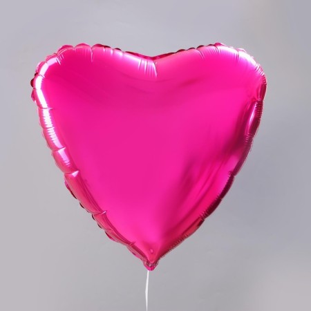 Foil ball 19 ", heart, fuchsia color-1