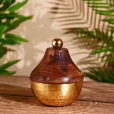 Bowl 10 cm, with a wooden lid