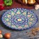 Plate of the Rishtan ceramics "Flowers", blue, embossed, 25 cm