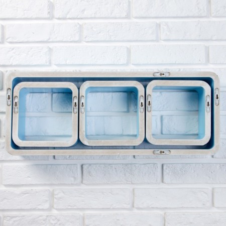 Set of wall shelves 1+3, blue (large 75*26cm, 3 small 20*20cm)-3