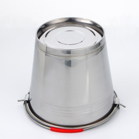 A bucket with a lid, 7 l, stainless steel-3