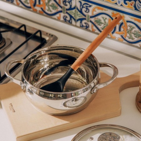 Stainless steel pan Sl Home "Olla", 2 l, d = 18 cm, h = 9 cm, with a lid, the capsule, induction-5