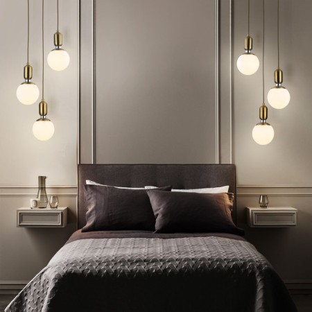 Suspended lamp with glass lamps of Bubble, 60W, E27, 30x30 cm-3