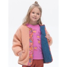 Bilateral jacket for girls, height 104 cm, jeans color