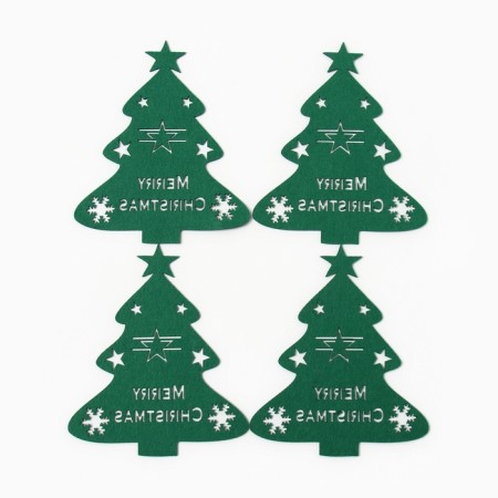 Set for decor of the dining rooms "Christmas tree" 4pcs centers 20x17cm 100%p/e, felt-2