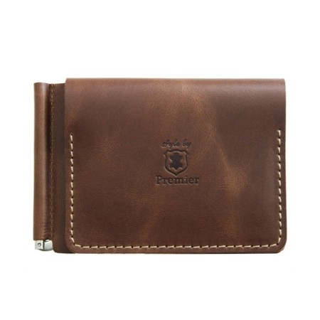 Z-907-152 Purse with a clamp Z-907, brown dark. Pulap - 152