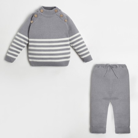 Knitted crumb set "Trendy" height 80-86 cm, color gray color
