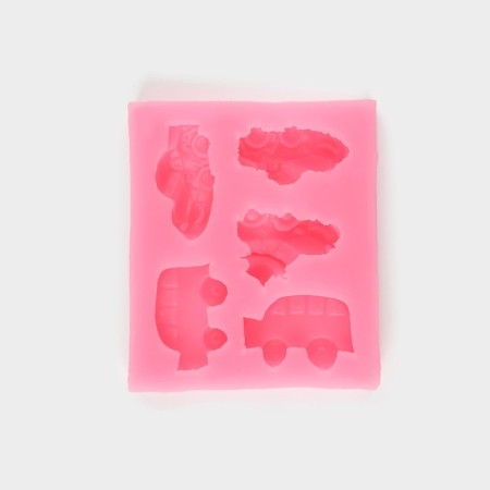 Mold "Cars", silicone, 7 × 6.2 × 1.5 cm, color mix-1