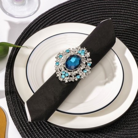Elizabeth napkin ring, 7 × 6 × 5 cm, silver metal color-1