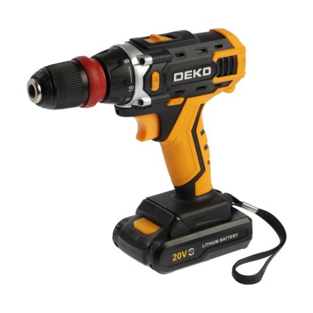 DEKO DKCD20FU-LI drill-pierce, with a removable cartridge, 20 V, 1.5 Ah, 42 nm, 2 speeds-1