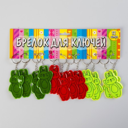 A keychain plastic reflective "Bunny - Hello!" Mix 6.7x4.1 cm-3